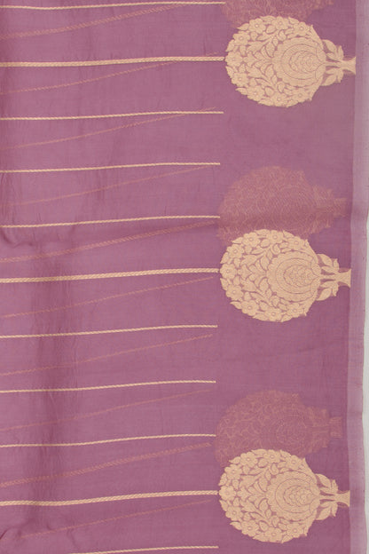 Organza Vertical Lines Lilac Saree