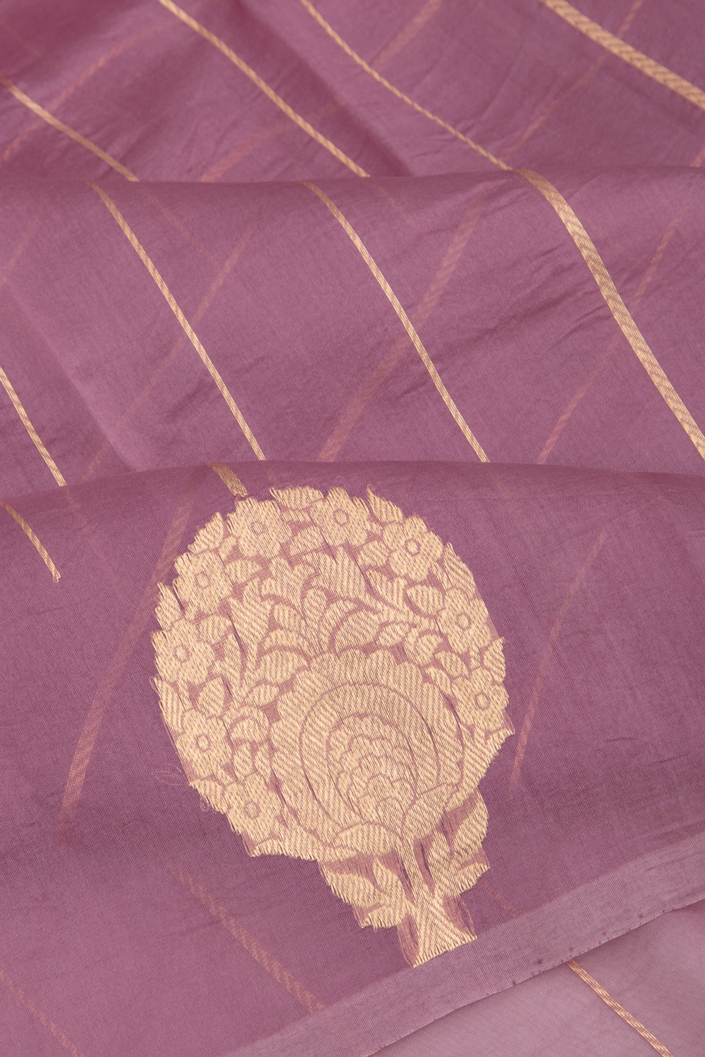 Organza Vertical Lines Lilac Saree