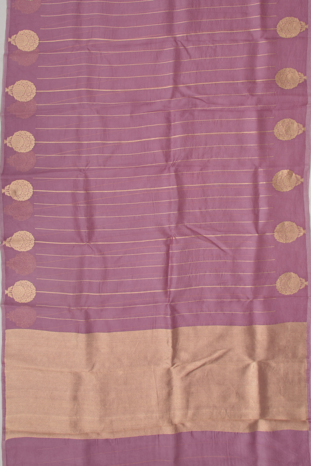 Organza Vertical Lines Lilac Saree