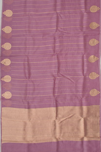 Organza Vertical Lines Lilac Saree