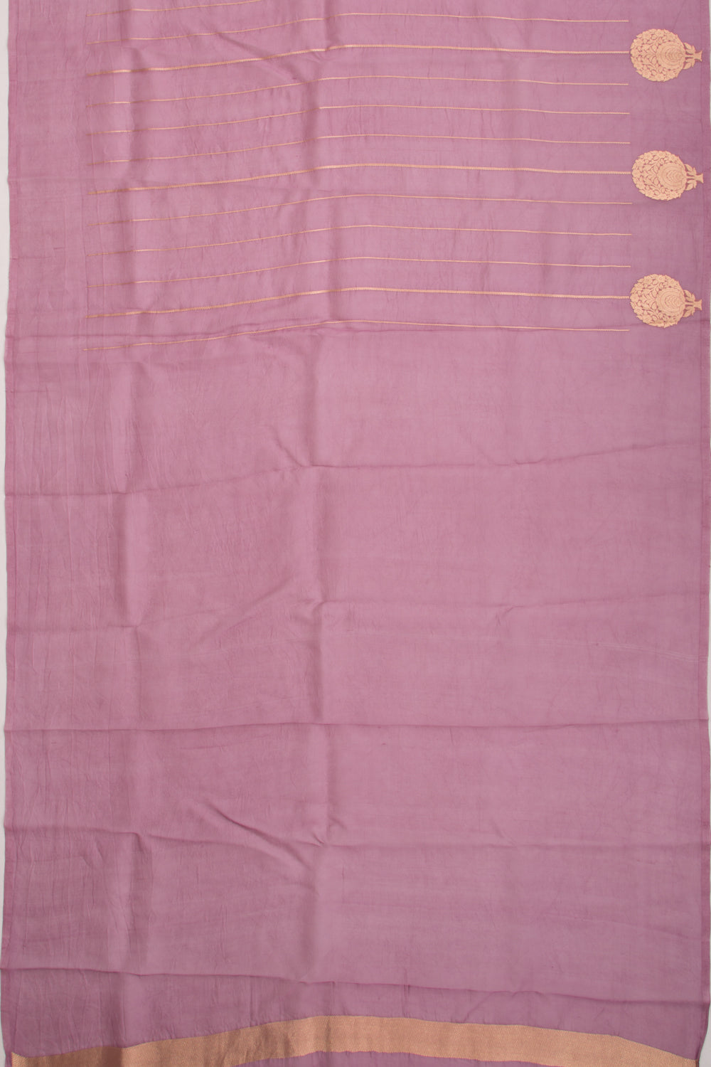 Organza Vertical Lines Lilac Saree