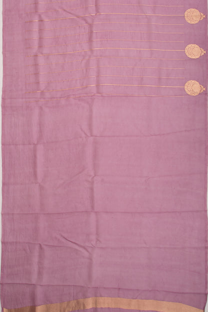 Organza Vertical Lines Lilac Saree