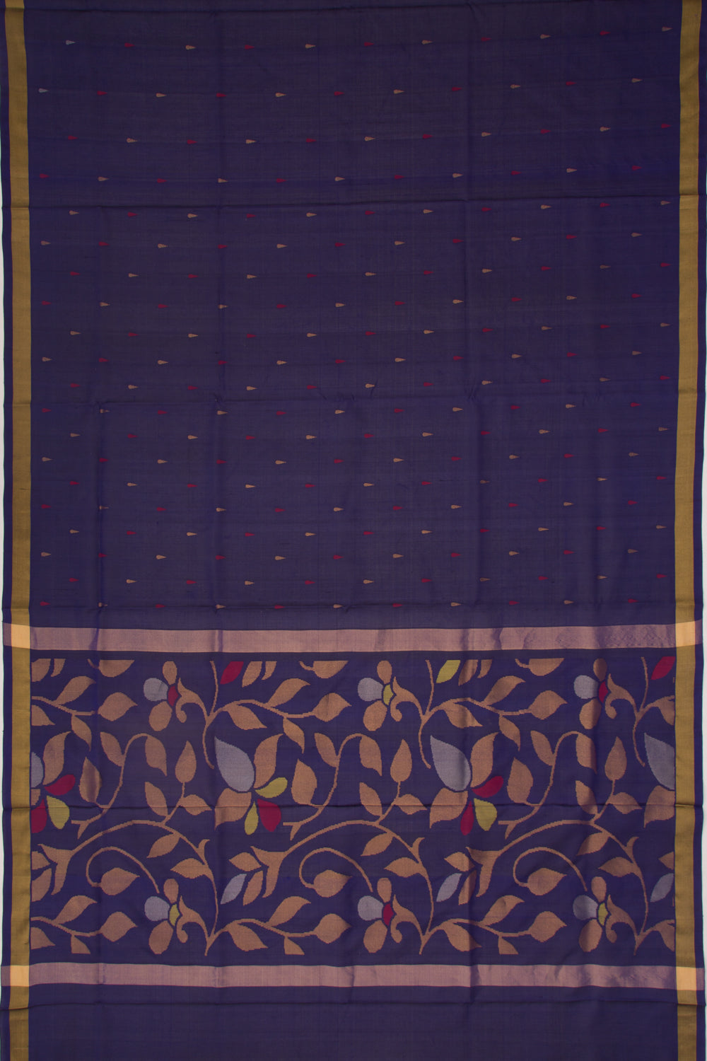 Uppada Silk Butta Dark Blue Saree