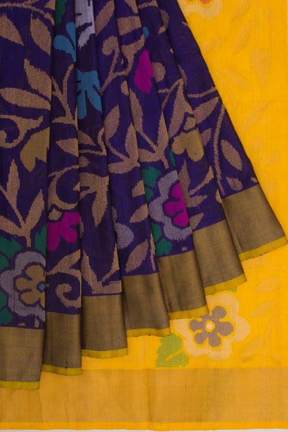 Uppada Silk Jamdani All Over Dark Blue Saree