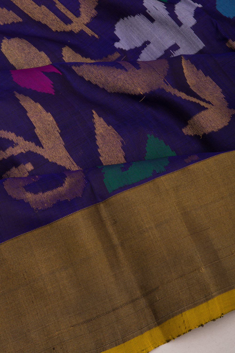 Uppada Silk Jamdani All Over Dark Blue Saree