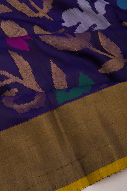 Uppada Silk Jamdani All Over Dark Blue Saree