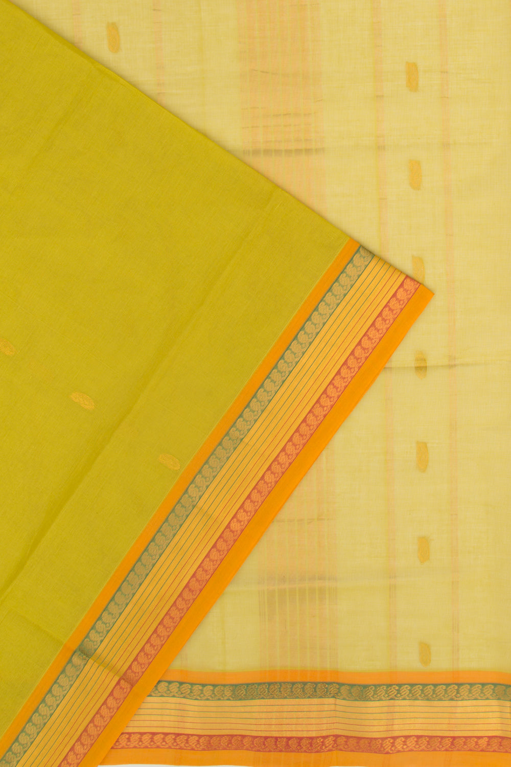 Mangalgiri Cotton Butta Teal Green Saree