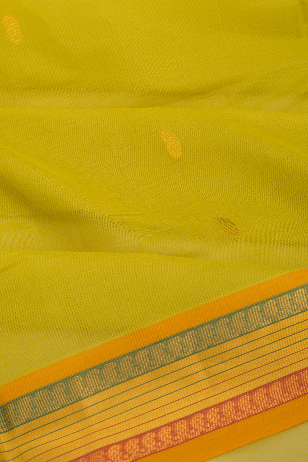 Mangalgiri Cotton Butta Teal Green Saree