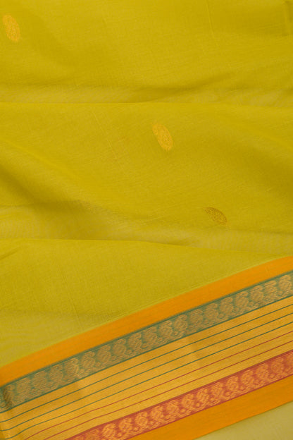 Mangalgiri Cotton Butta Teal Green Saree