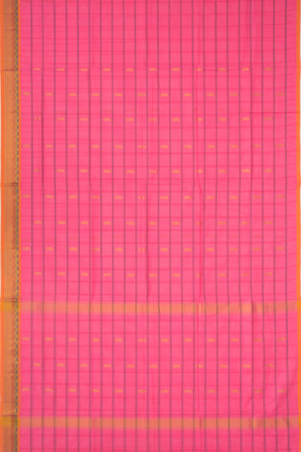Mangalgiri Cotton Checks And Butta Pink Saree