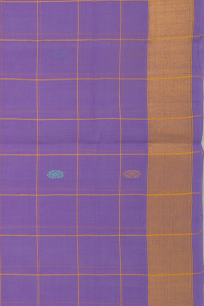 Mangalgiri Cotton Checks And Butta Lavender Saree