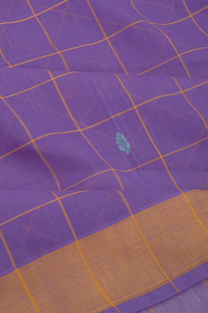 Mangalgiri Cotton Checks And Butta Lavender Saree