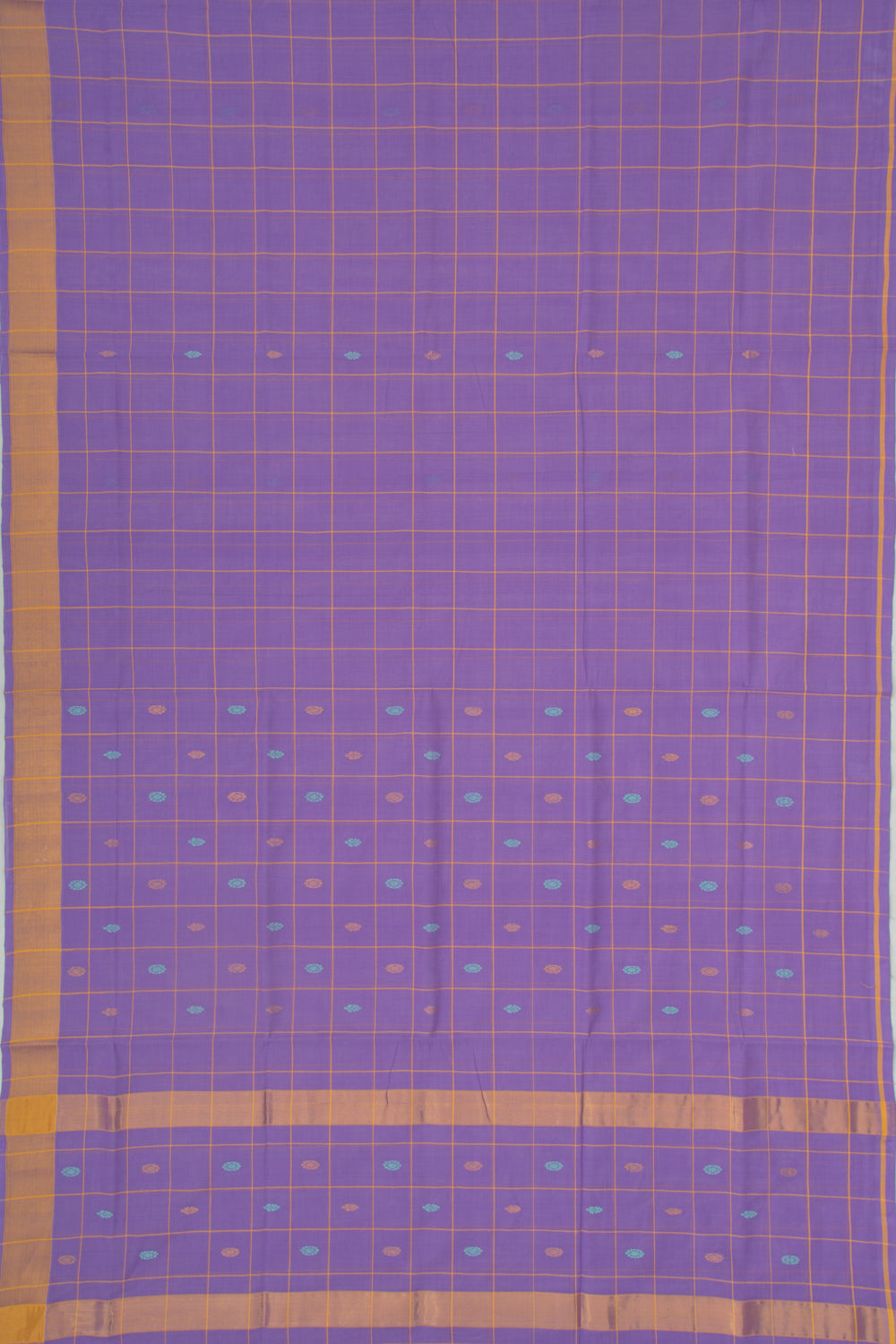 Mangalgiri Cotton Checks And Butta Lavender Saree
