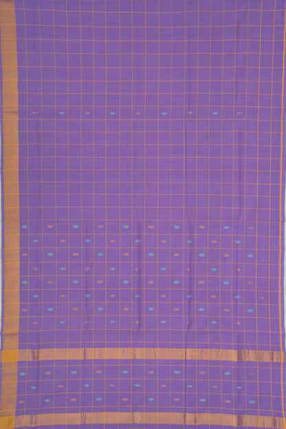 Mangalgiri Cotton Checks And Butta Lavender Saree