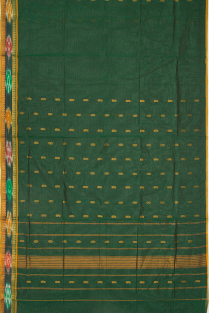 Mangalgiri Cotton Butta Bottle Green Saree