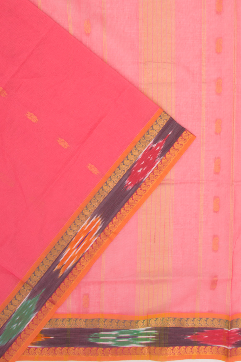 Mangalgiri Cotton Butta Pink Saree
