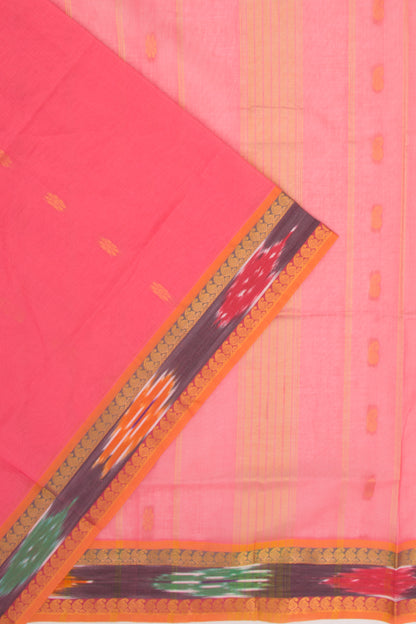 Mangalgiri Cotton Butta Pink Saree
