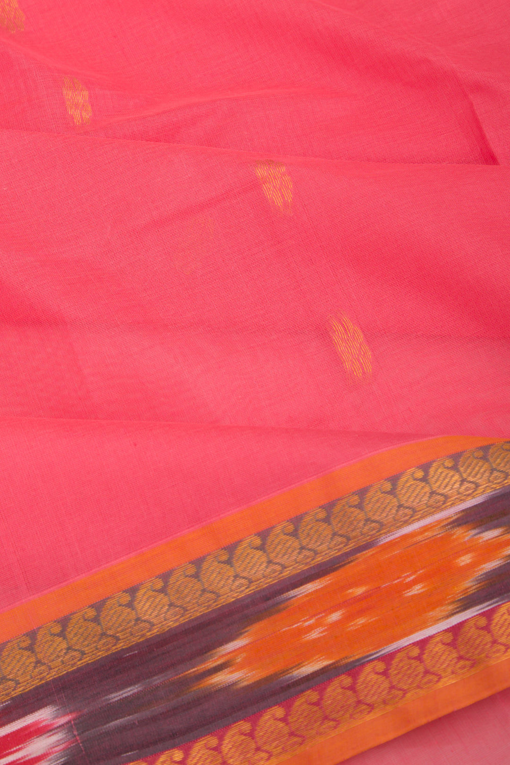 Mangalgiri Cotton Butta Pink Saree