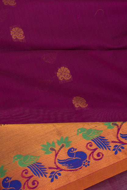 Mangalgiri Cotton Butta Purple Saree