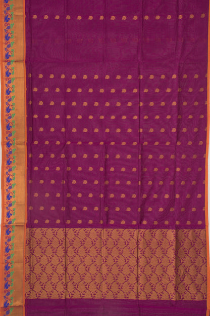 Mangalgiri Cotton Butta Purple Saree