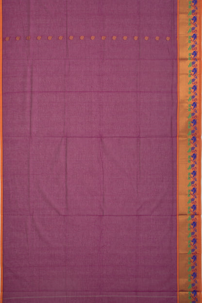 Mangalgiri Cotton Butta Purple Saree