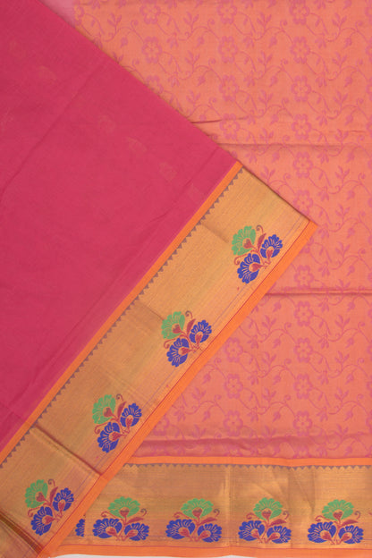 Mangalgiri Cotton Butta Pink Saree