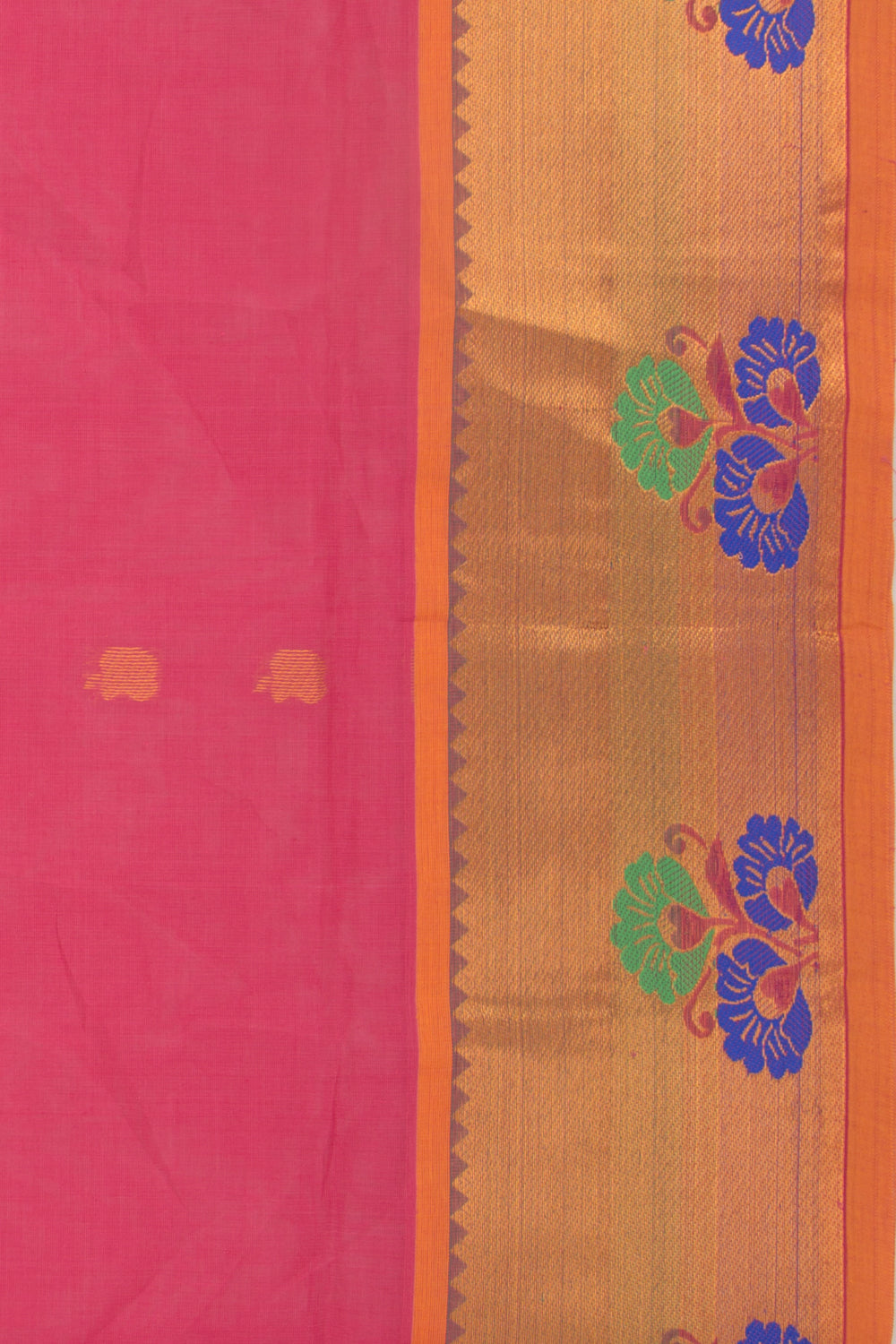 Mangalgiri Cotton Butta Pink Saree