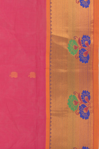Mangalgiri Cotton Butta Pink Saree