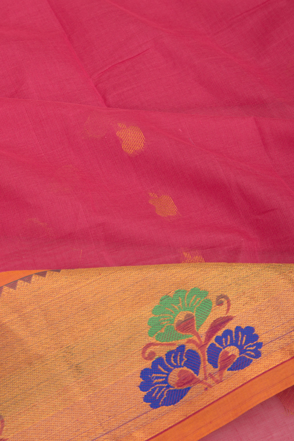 Mangalgiri Cotton Butta Pink Saree