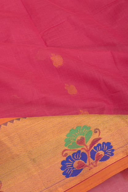 Mangalgiri Cotton Butta Pink Saree
