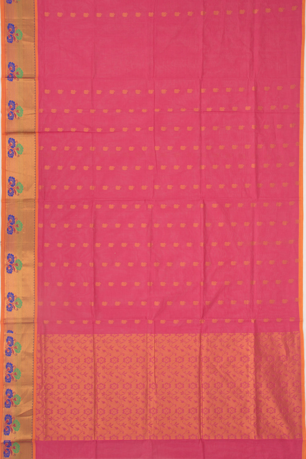 Mangalgiri Cotton Butta Pink Saree