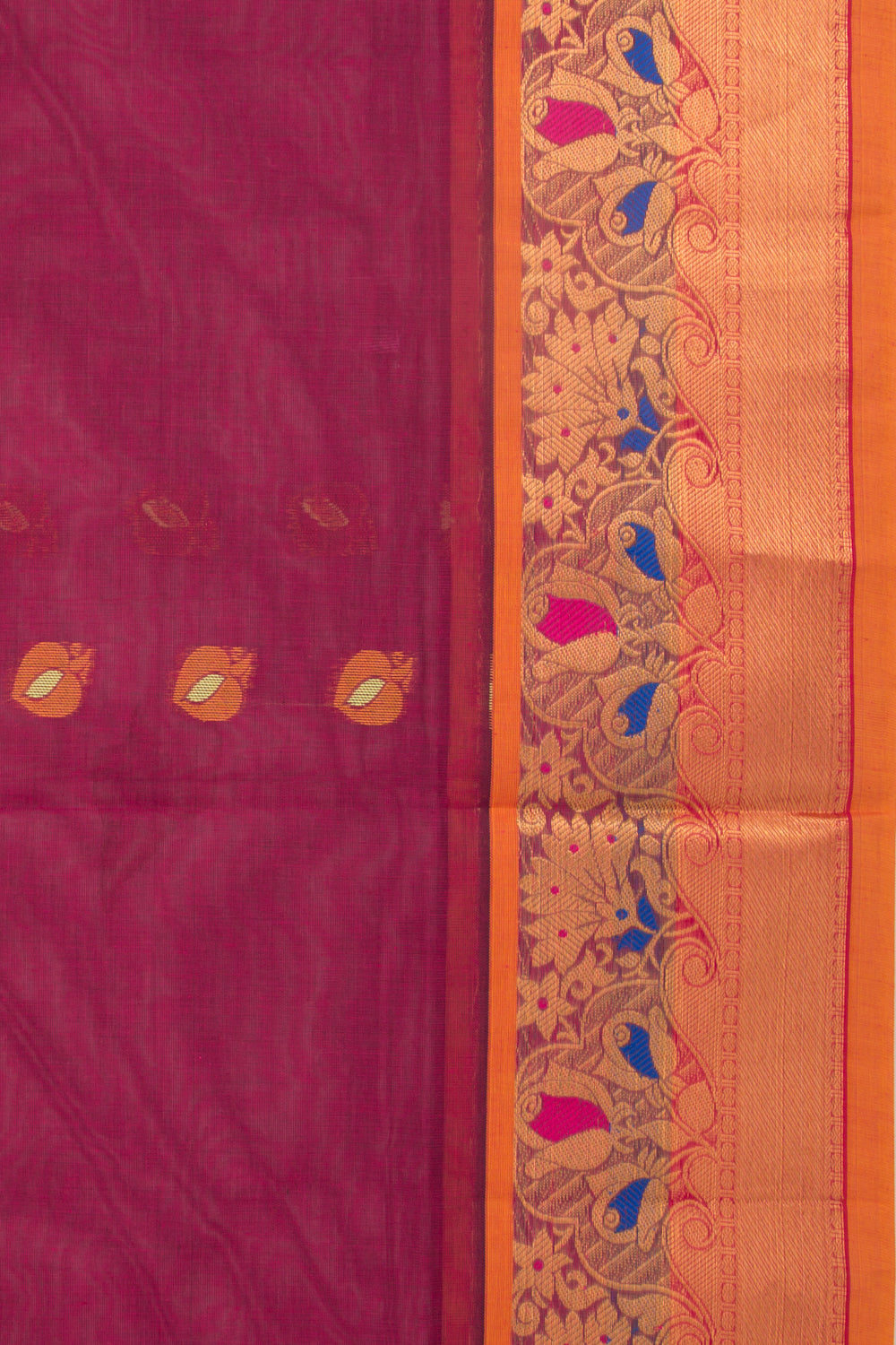 Mangalgiri Cotton Butta Purple Saree