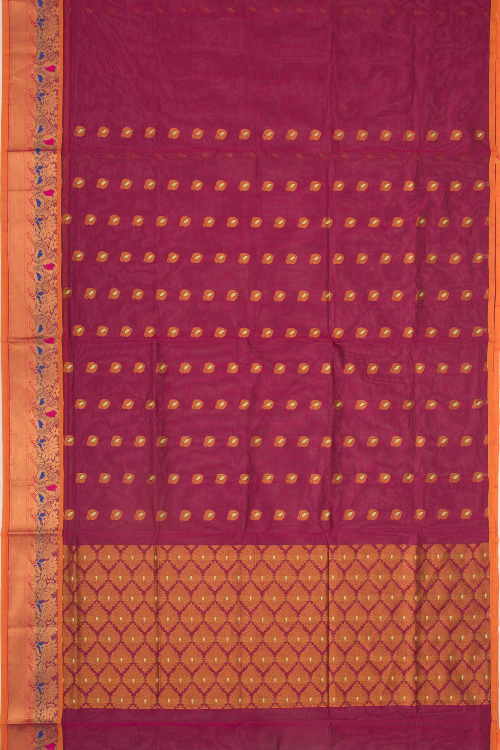 Mangalgiri Cotton Butta Purple Saree
