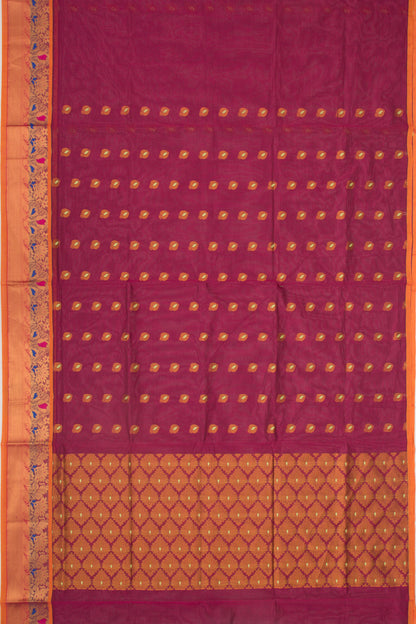 Mangalgiri Cotton Butta Purple Saree