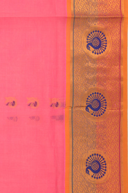 Mangalgiri Cotton Butta Pink Saree