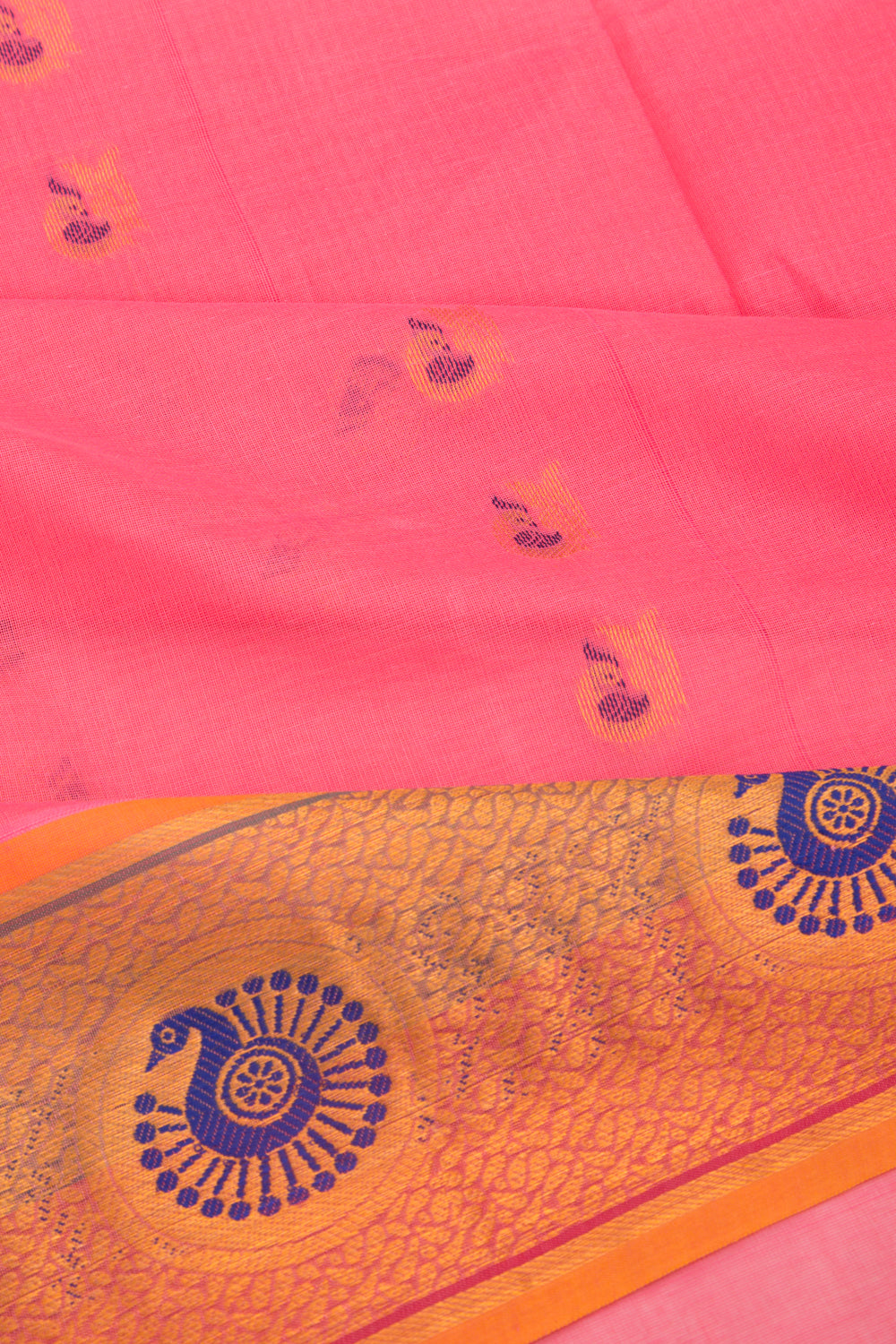 Mangalgiri Cotton Butta Pink Saree