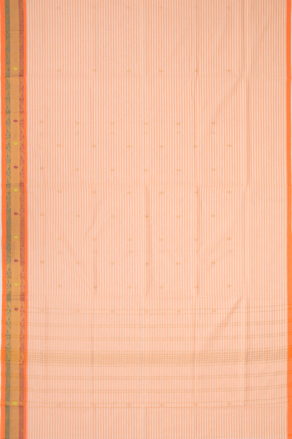 Mangalgiri Cotton Butta Cream Saree