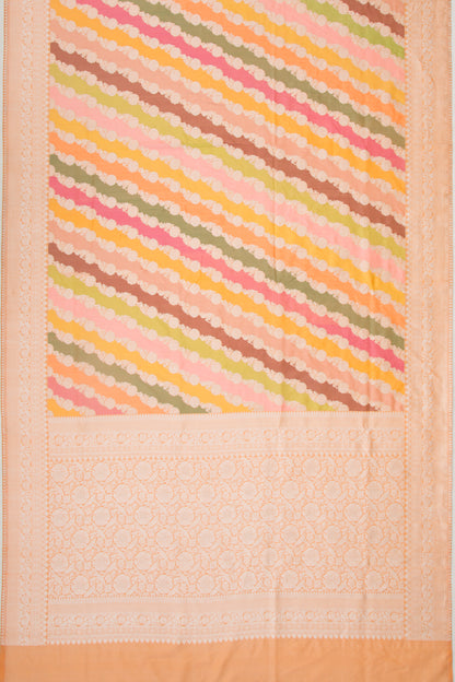 Banarasi Silk Leheriya Rangkat Orange Saree