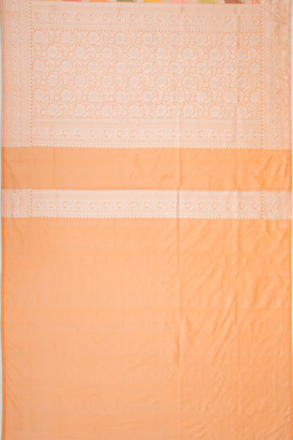 Banarasi Silk Leheriya Rangkat Orange Saree