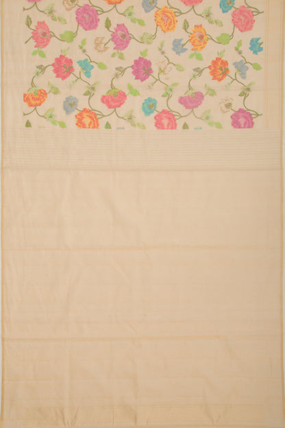 Banarasi Kora Organza Tissue Jamdani All Over Cream Saree