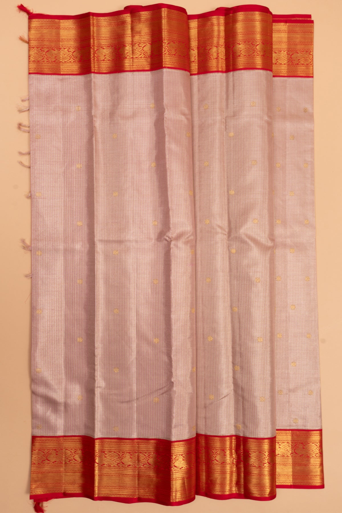 Kanchipuram Silk Tissue And Butta Lilac Saree
