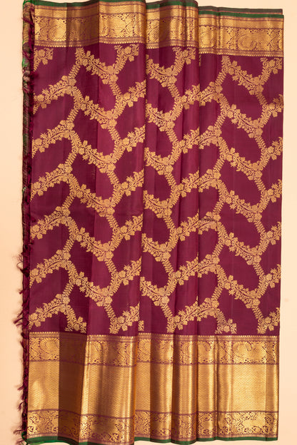 Kanchipuram Silk Brocade Purple Saree