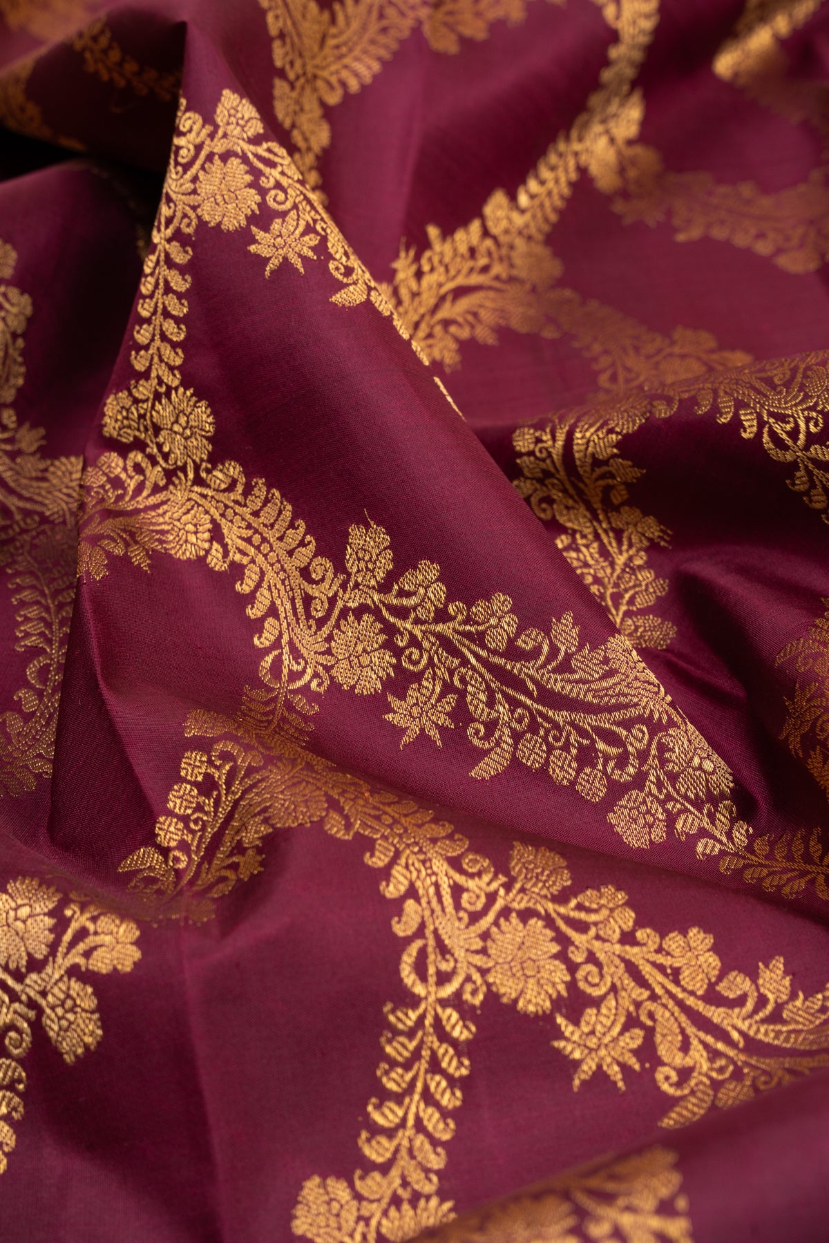 Kanchipuram Silk Brocade Purple Saree