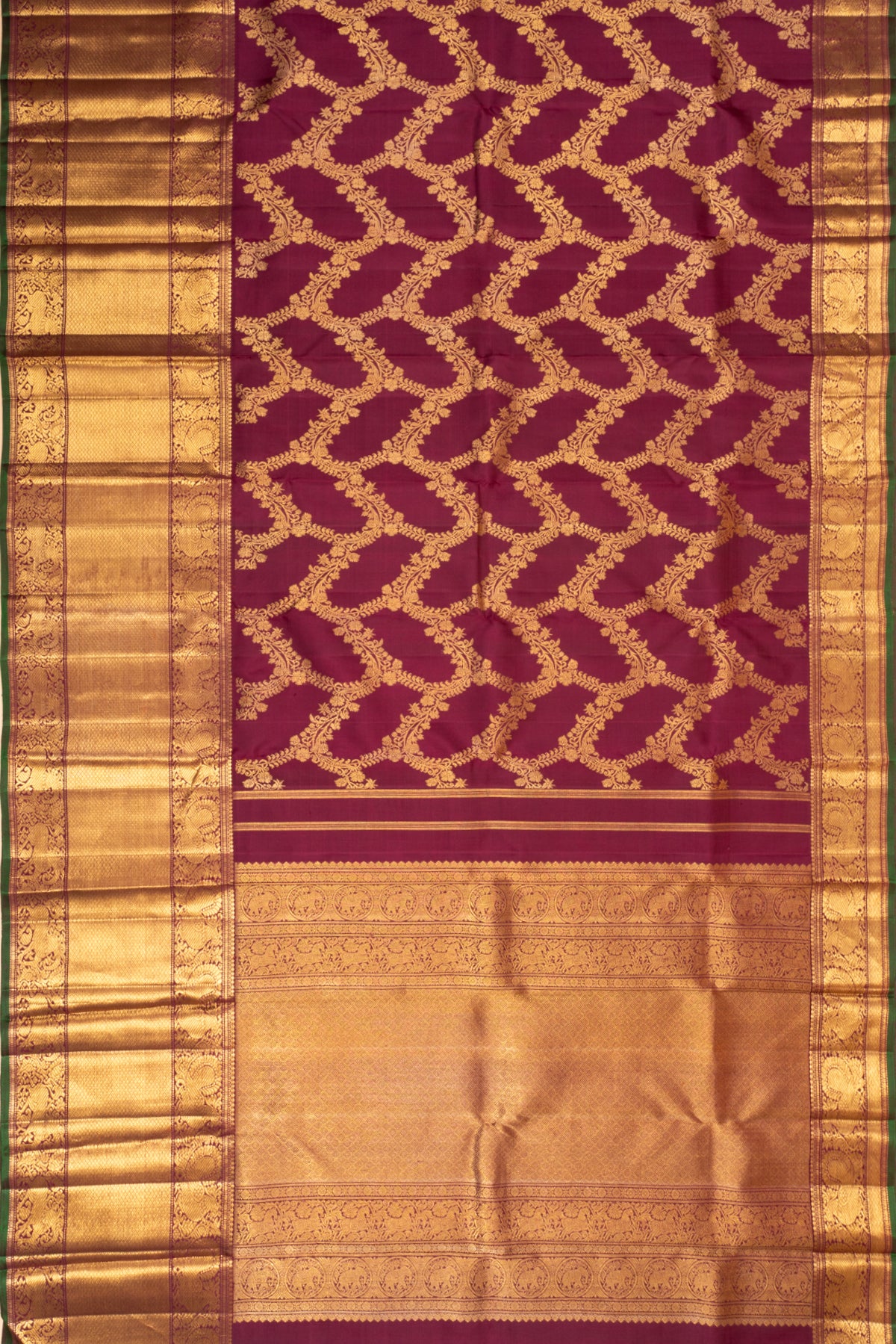 Kanchipuram Silk Brocade Purple Saree
