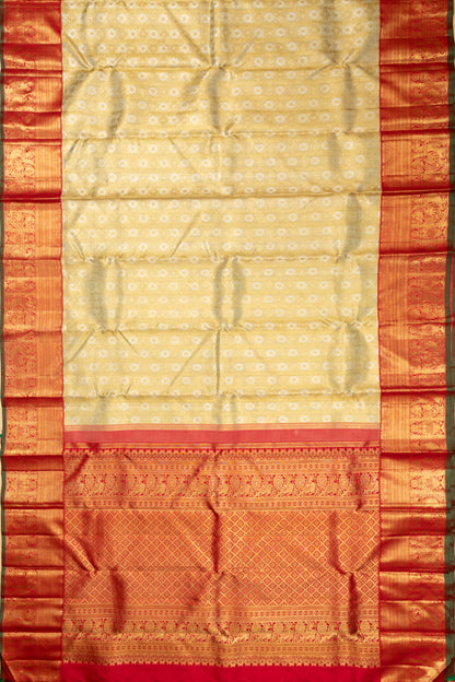 Kanchipuram Silk Tissue Brocade Gold Saree