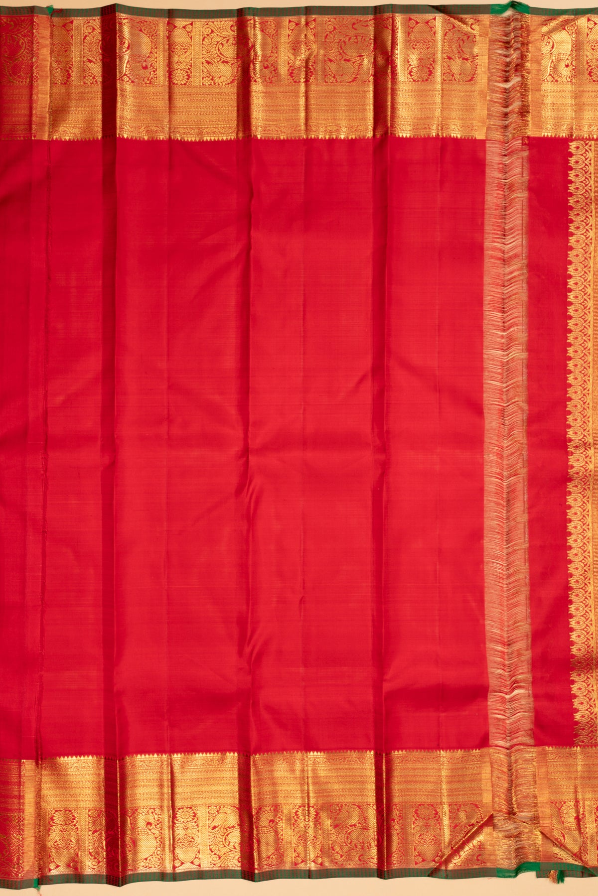 Kanchipuram Silk Tissue Brocade Gold Saree
