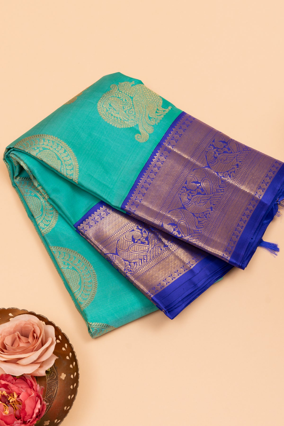 Kanchipuram Silk Butta Blue Saree
