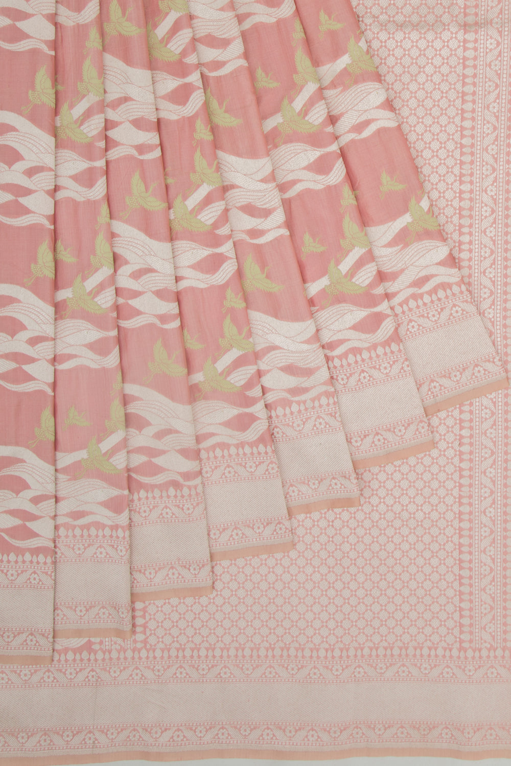 Banarasi Silk Jaal Peach Saree