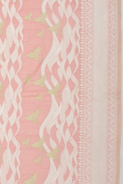 Banarasi Silk Jaal Peach Saree