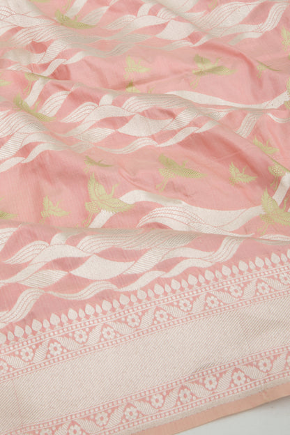 Banarasi Silk Jaal Peach Saree